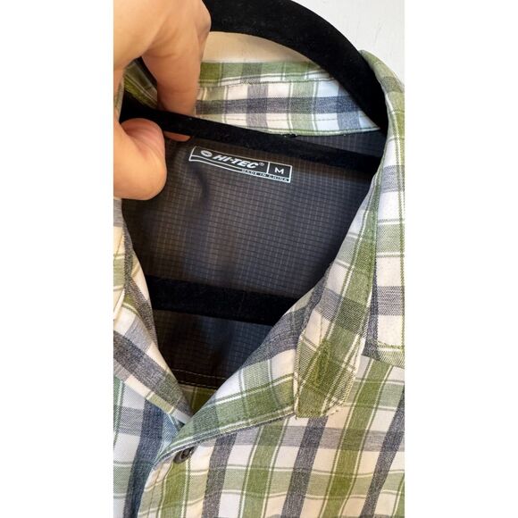 Hi-Tec | Green and Gray Plaid Shirt | Medium - Picture 4 of 8